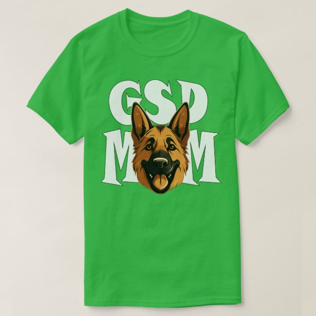 Camiseta German shepherd GSD Mãe Dia de as mães Cachorro Co (Frente do Design)