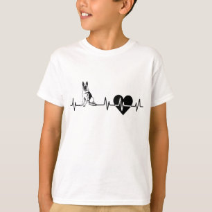 Camiseta German shepherd Heartbeat I Love My German Shepher