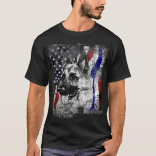 Camiseta German shepherd k9 - Cão da Polícia de Bandeira Am