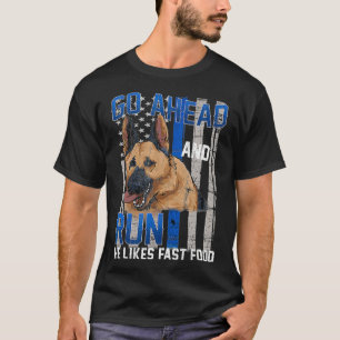 Camiseta German shepherd K9 de Cachorro Policial com Sinali