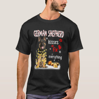 Camiseta German Shepherd Kisses Fix Everything Christmas Li
