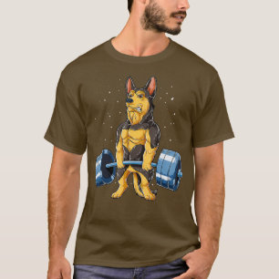 Camiseta German shepherd Levantando Engraçados Homens