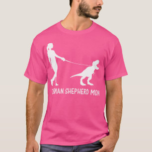 Camiseta German shepherd Mãe Dinossauro Proprietários Do Gs