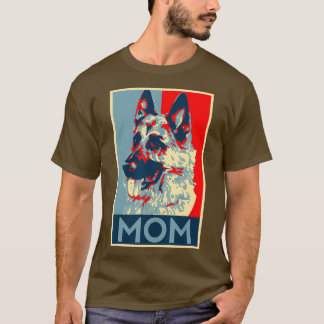 Camiseta German shepherd Mãe Estilo Retroativo K Mulheres P