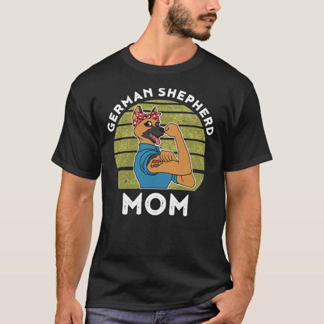 Camiseta German shepherd Mãe German shepherd Engraçado (Frente)