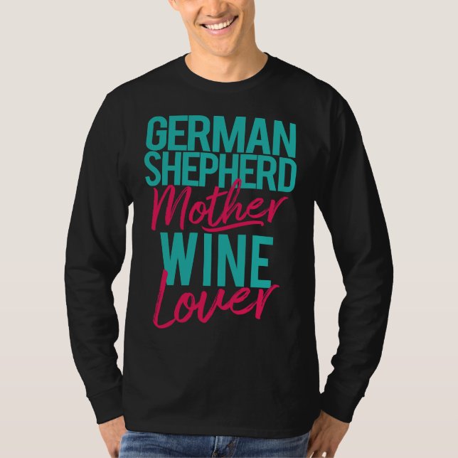Camiseta German shepherd Mãe Vinho (Frente)