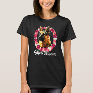 Camiseta German shepherd Mama Cachorro Para Mulheres