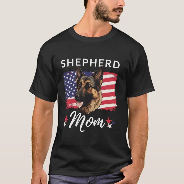Camiseta German shepherd Mama Dog Lover para o dono da mãe (Frente)