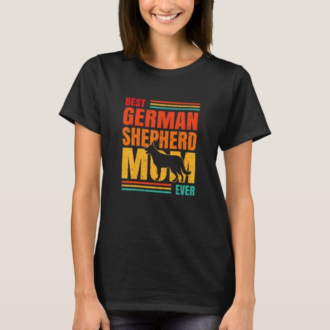 Camiseta German shepherd Mama Shepard Dog Mãe (Frente)