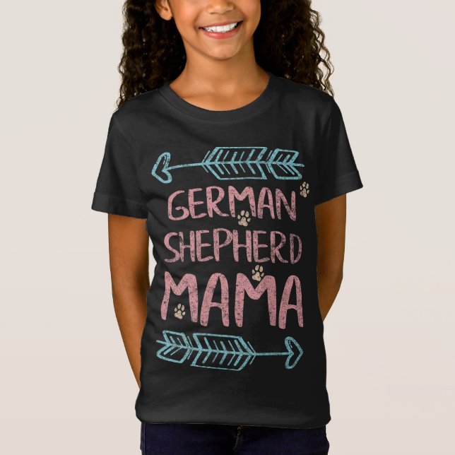 Camiseta German shepherd Mama Shepherd Lover Owner Cachorro (Frente)