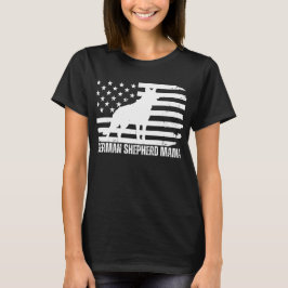 Camiseta German shepherd Mama USA Flag, Patriótico Cachorro