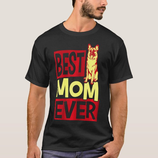 Camiseta German shepherd Mamãe Nunca Colhendo Cachorro Cach (Frente)