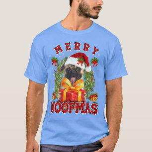 Camiseta German shepherd Merry Xmas Woofmas Xmas Luzes San