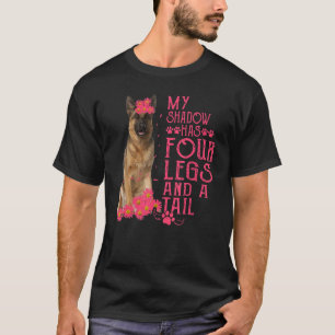 Camiseta German shepherd Minha Sombra Tem Quatro Pernas E U