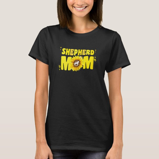 Camiseta German Shepherd Mom For Women Sunflower Shepherd G (Frente)