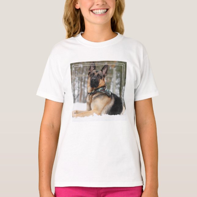 Camiseta German shepherd Na Neve (Frente)