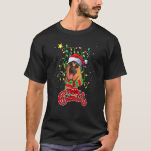 Camiseta German shepherd Natal Ilumina O Cachorro Papai Noe