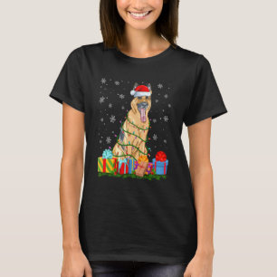 Camiseta German shepherd Natal Luzes Xmas Cão