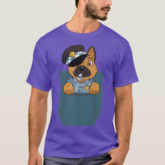 Camiseta German shepherd No Bolso - Polícia De Linha Azul F