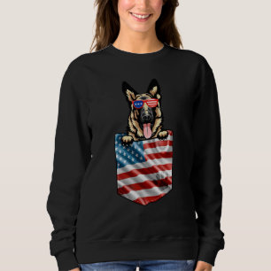 Camiseta German shepherd No Pocket American Flag Patriotic