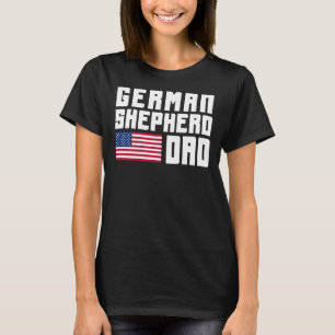 Camiseta German shepherd Pai American Flag Usa
