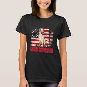 Camiseta German shepherd Pai Americano Bandeira 4 De Julho