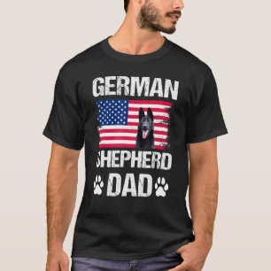 Camiseta German shepherd Pai com bandeira americana