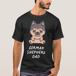 Camiseta German shepherd Pai Kawaii Anime Dog Proprietário 