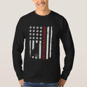 Camiseta German shepherd Pai Usa Flag Dog Lover