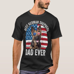 Camiseta German shepherd Patriótico, Pai Americano, Bandeir