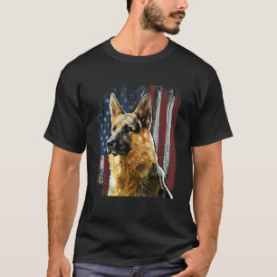 Camiseta German shepherd Patriótico - Presente de Cão Ameri