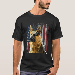 Camiseta German shepherd Patriótico - Presente de Cão Ameri