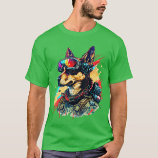 Camiseta German shepherd-piloto de cães para a aviação e a