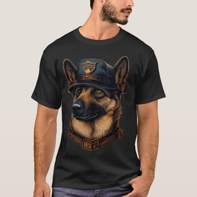 Camiseta German Shepherd Police K9 Hat German Shepherd (Frente)