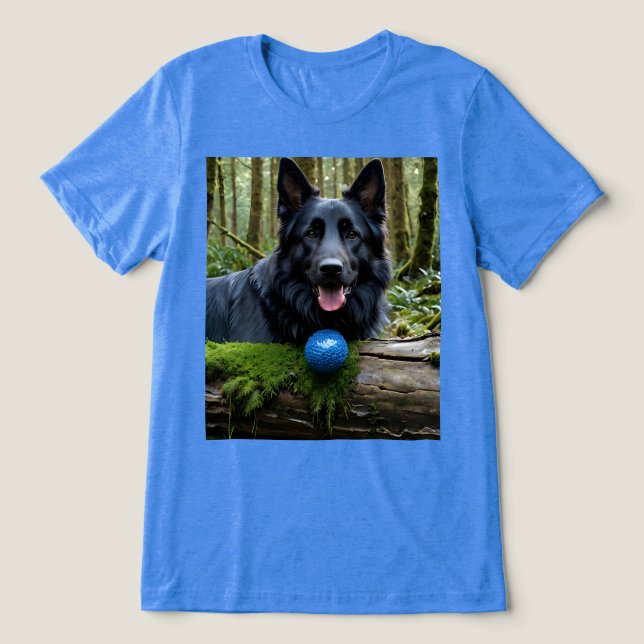 Camiseta German shepherd preto com esfera (Design frontal)