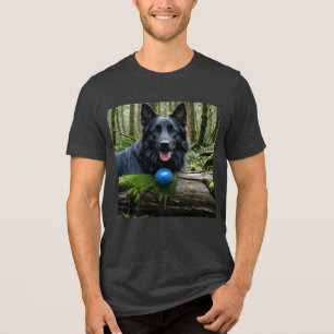 Camiseta German shepherd preto com esfera