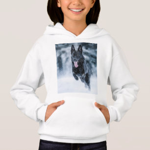 Camiseta German shepherd preto no Cobrir da escova de neve