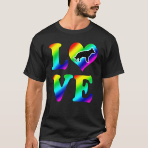 Camiseta German shepherd Pride Rainbow Love