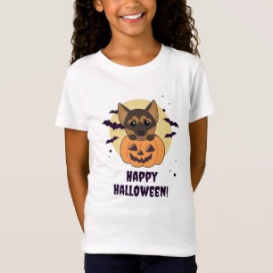 Camiseta German shepherd Pumpkin Feliz Dia das Bruxas