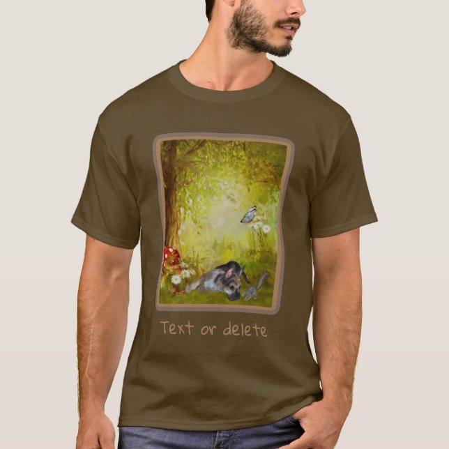Camiseta German shepherd Puppy Fantasy Dog Art (Frente)