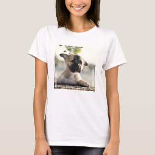 Camiseta German shepherd Puppy Sobre A Borda