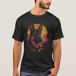 Camiseta German shepherd Retrato do Retrato do Retrato do D