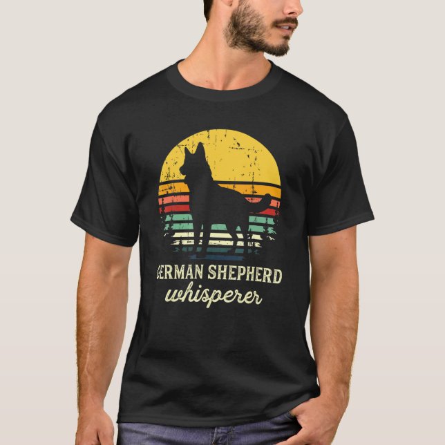 Camiseta German shepherd Retro Cachorro Shepard Humor Pet (Frente)