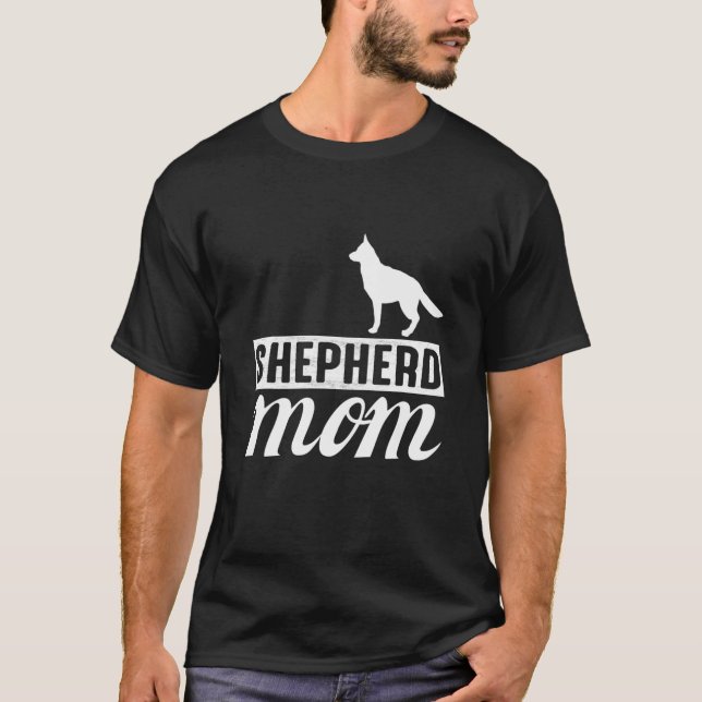 Camiseta German shepherd Retro Mãe Cachorro Mãe Pet Shepard (Frente)