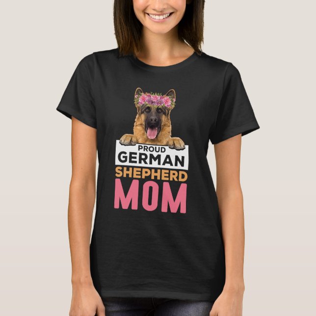 Camiseta German shepherd Retro Mãe Cachorro Mãe Pet Shepard (Frente)