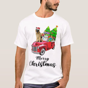 Camiseta German shepherd Ride Red Truck Natal Pajama