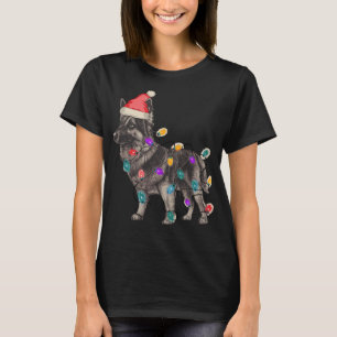 CAMISETA GERMAN SHEPHERD SABLE COM SANTA CLAUS HAT CHRISTM