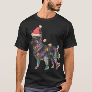 CAMISETA GERMAN SHEPHERD SABLE COM SANTA CLAUS HAT CHRISTM