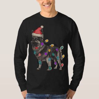 CAMISETA GERMAN SHEPHERD SABLE COM SANTA CLAUS HAT CHRISTM