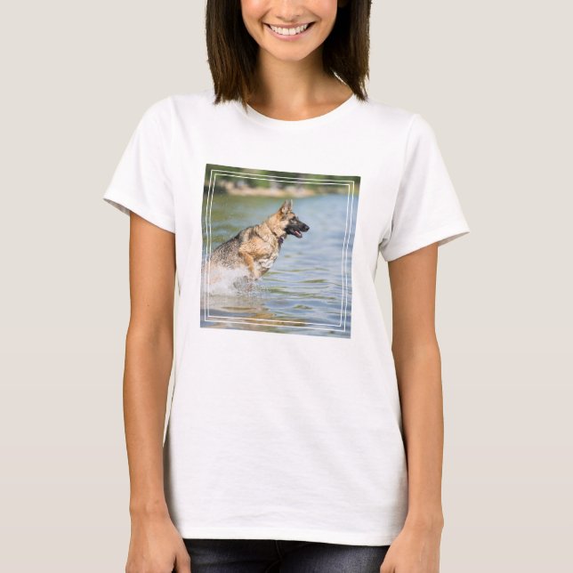 Camiseta German shepherd Salta Em Água (Frente)